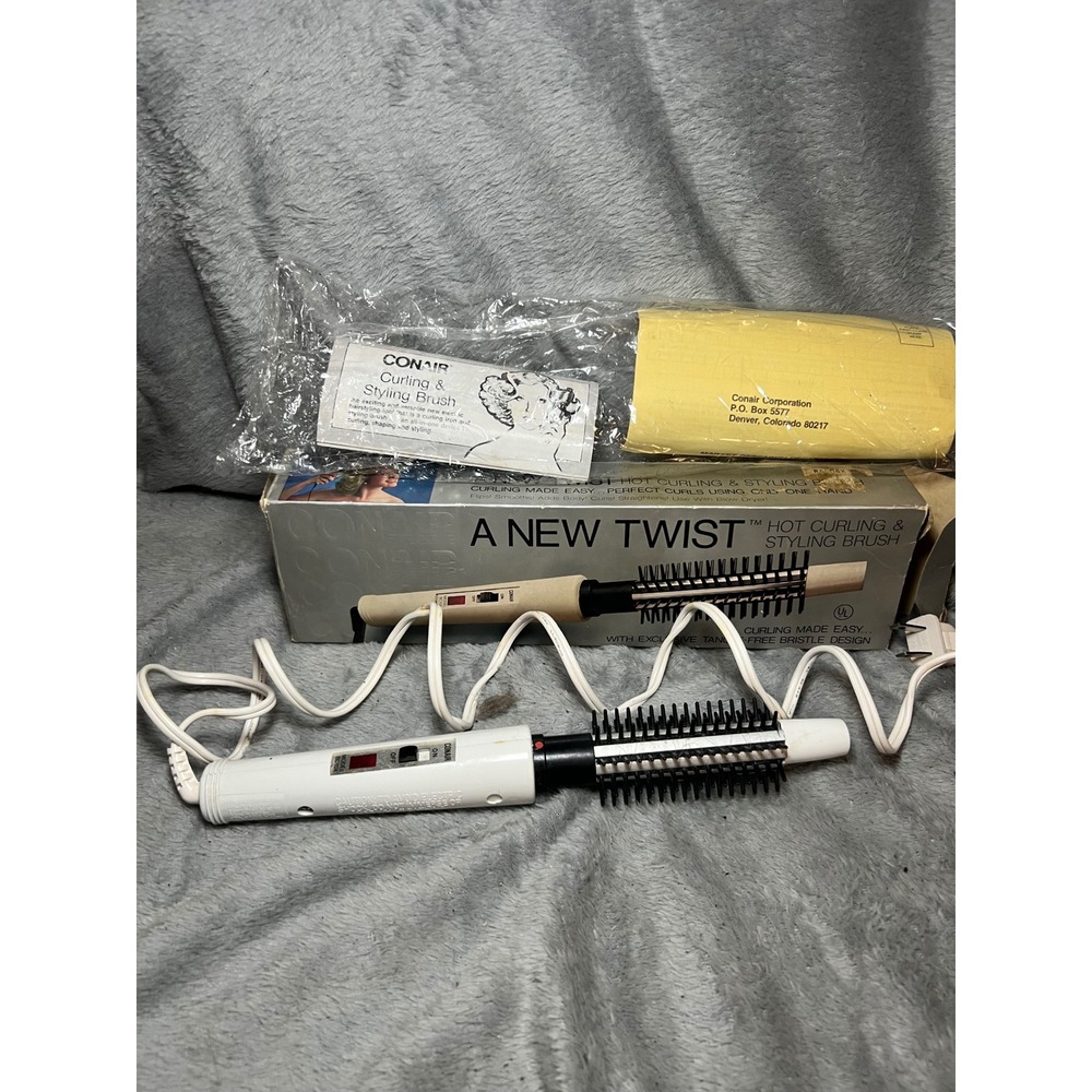 Vintage Conair Curling Styling Brush BC10X 1980s A New Twist Hair Tool‎ Works
